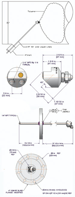 Custom Spray Nozzle Solutions - Toluene Injection