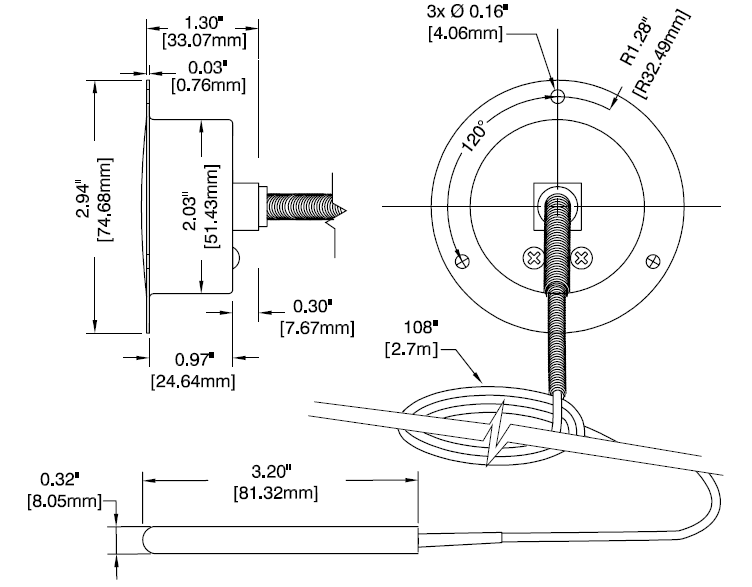 HVAC thermometer T200FF Diagram