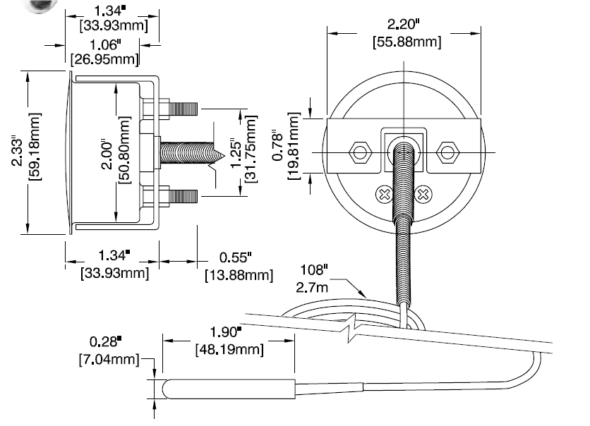 Hvac thermometer T200UC diagram