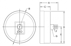 Multipurpose Pressure Gauge Model 401A10 drawing