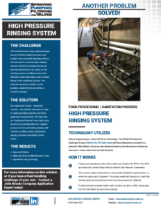 High Pressure Rinsing System