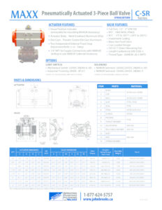 MAXX C-SR Pneumatically Actuated Ball Valve - Spring Return