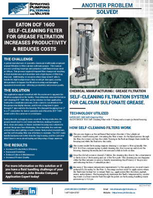 Case Study: EATON DCF 1600 for Calcium Sulfonate Grease Filtration