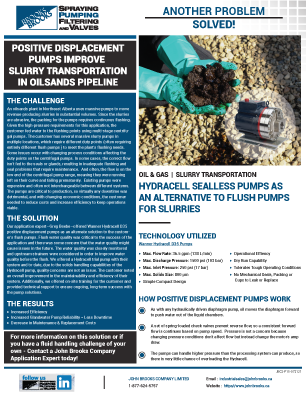 HydraCell D35 for Oil Sands Pipeline Slurry