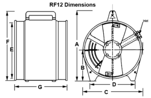 Coppus-Reaction-Fan-RF12-dimensions